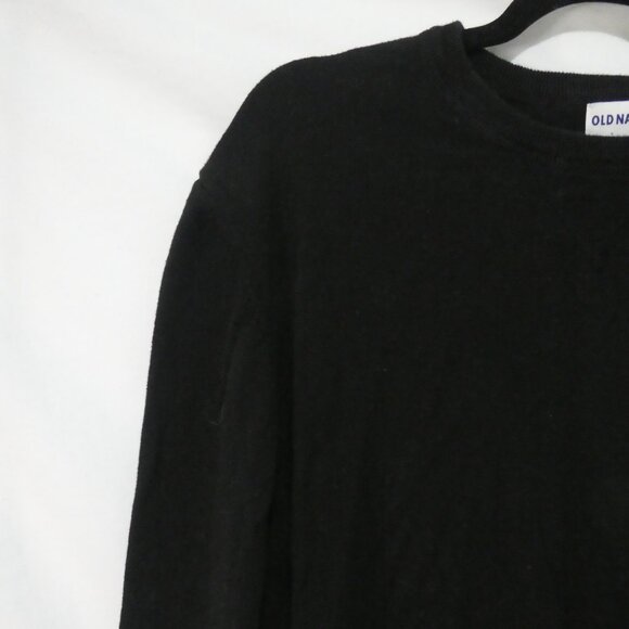 OLD NAVY | XXL | Solid Black Long Sleeve Crewneck Cotton Sweater - Picture 3 of 14